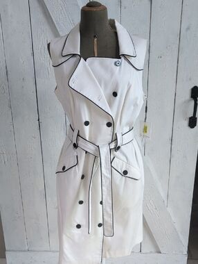 Calvin Klein White Dress with Black Trim